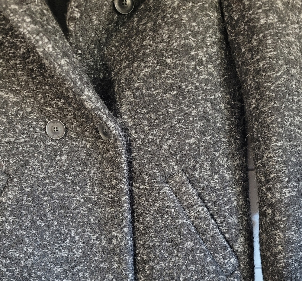 NWT ONLY  Wool 3/4  Length Winter Black Coat Stand Up ColLar Medium Weig… - Picture 6 of 12